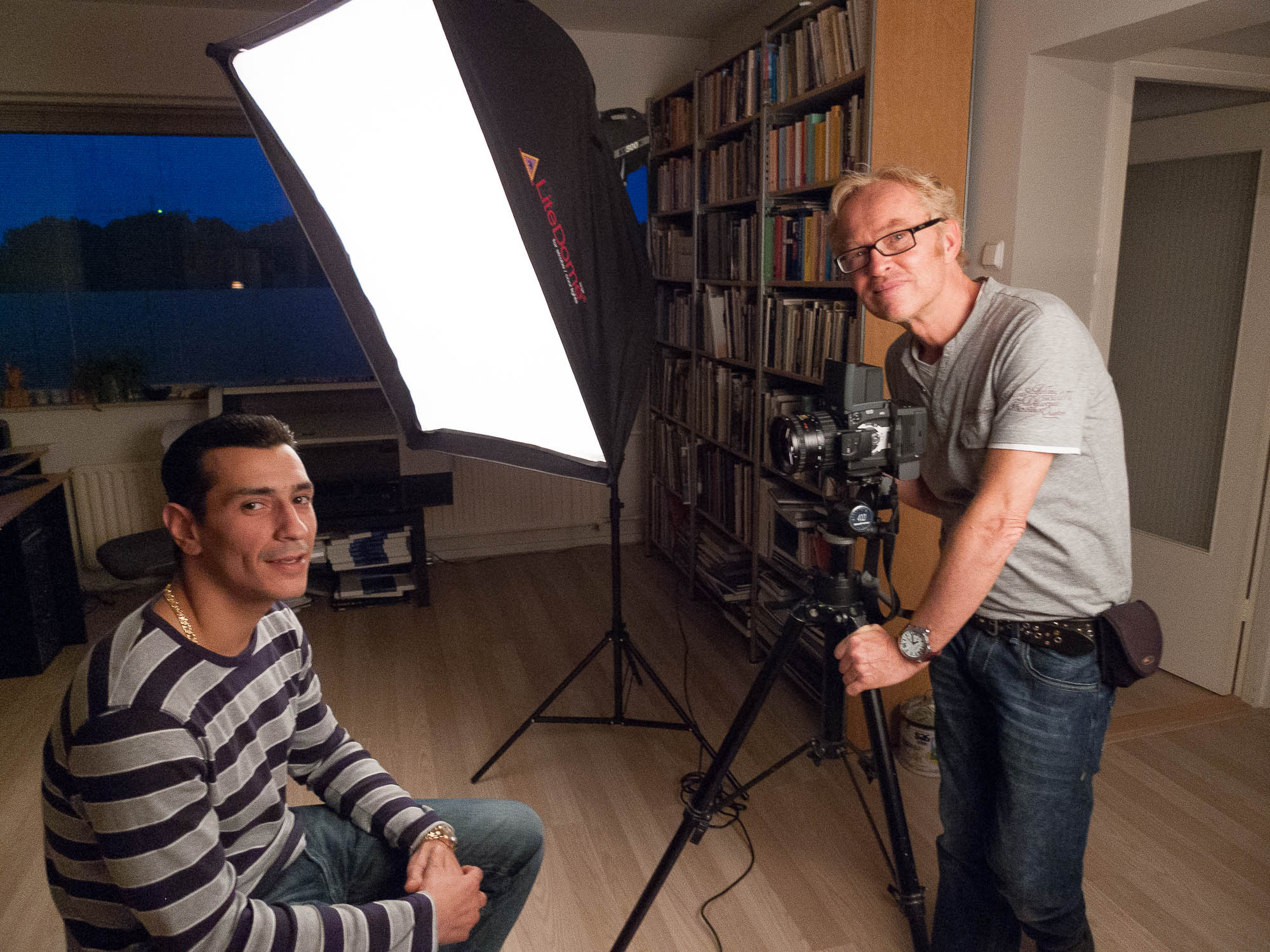 in the studio during shoot of Colored Identity project
